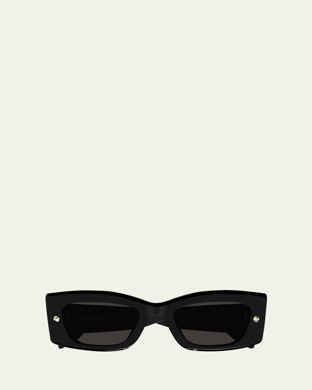 Studded Acetate Rectangle Sunglasses